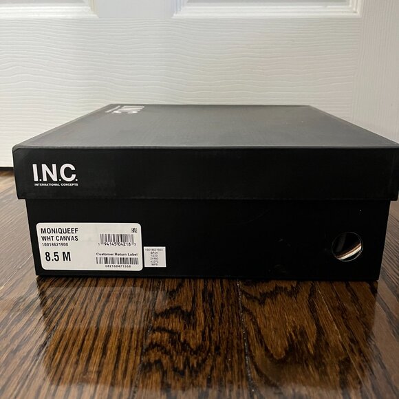 I.N.C. Moniquee White Canvas Espadrille Wedge Sandals | Size 8.5 - Picture 7 of 7